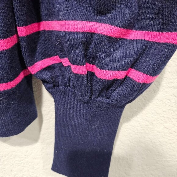 Lauren Ralph Lauren Navy and Pink Striped Sweater - Picture 4 of 8